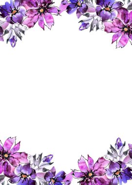 Tasarım için suluboya çiçekler arka plan vektörü.