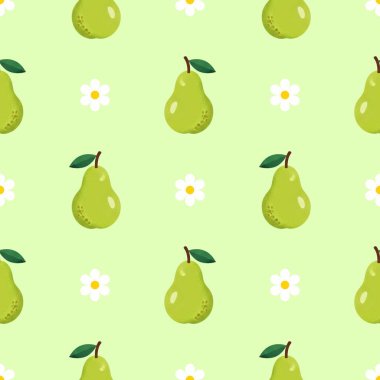 Armutsuz desen. Meyve arkaplanı. Güzel vektör baskısı.