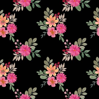 Çiçeksiz vektör desenli illüstrasyon çiçek arkaplanı