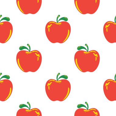 Çizgi film kırmızı elmasız desen