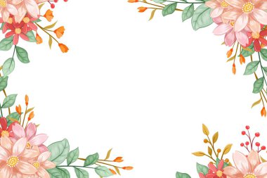 düğün, doğum günü, kart, arkaplan, davetiye, duvar kağıdı, çıkartma, dekorasyon için çiçek suluboya çerçevesi.