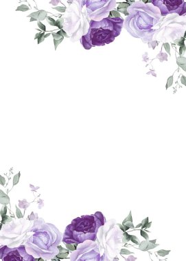 Düğün için çiçek ve dallarla suluboya davetiye şablonu, düğün öncesi parti, doğum günü, yıldönümü, tarih kaydet