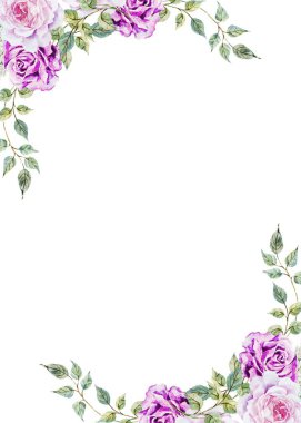 Düğün için çiçek ve dallarla suluboya davetiye şablonu, düğün öncesi parti, doğum günü, yıldönümü, tarih kaydet