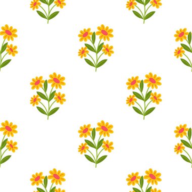 Çiçeksiz vektör desenli illüstrasyon çiçek arkaplanı 