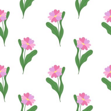 Çiçeksiz vektör desenli illüstrasyon çiçek arkaplanı 