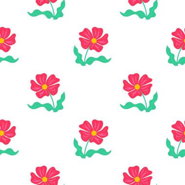 Çiçeksiz vektör desenli illüstrasyon çiçek arkaplanı 