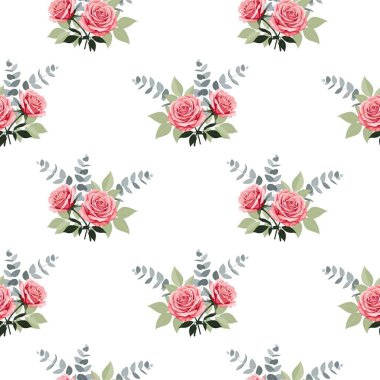 Çiçeksiz vektör desenli illüstrasyon çiçek arkaplanı 