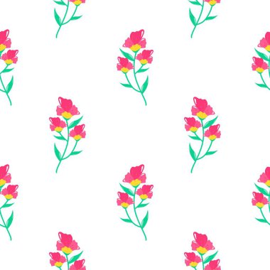 Çiçeksiz vektör desenli illüstrasyon çiçek arkaplanı 