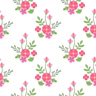 Çiçeksiz vektör desenli illüstrasyon çiçek arkaplanı 