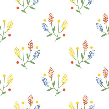 Çiçeksiz vektör desenli illüstrasyon çiçek arkaplanı 