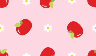 Çizgi film kırmızı elmasız desen 