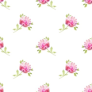 Romantik suluboya çiçek pürüzsüz desen dekorasyonu