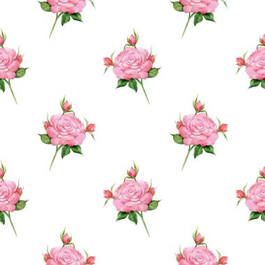 Romantik suluboya çiçek pürüzsüz desen dekorasyonu