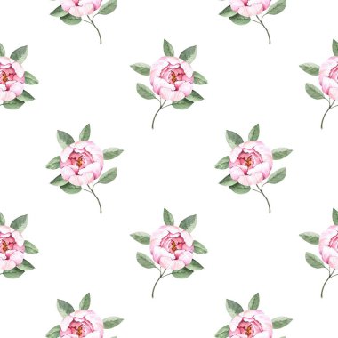 Romantik suluboya çiçek pürüzsüz desen dekorasyonu