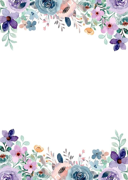 düğün, doğum günü, kart, arkaplan, davetiye, duvar kağıdı, çıkartma, dekorasyon için çiçek suluboya çerçevesi.