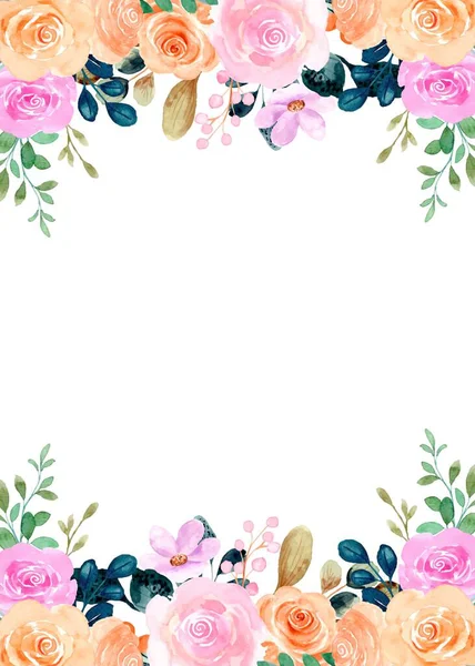 düğün, doğum günü, kart, arkaplan, davetiye, duvar kağıdı, çıkartma, dekorasyon için çiçek suluboya çerçevesi.