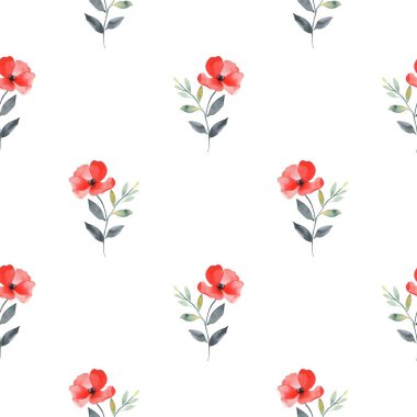 Romantik suluboya çiçek pürüzsüz desen dekorasyonu