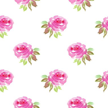 Romantik suluboya çiçek pürüzsüz desen dekorasyonu