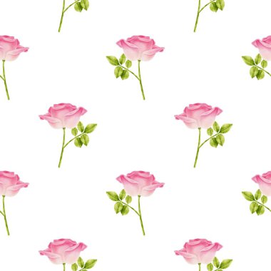 Romantik suluboya çiçek pürüzsüz desen dekorasyonu