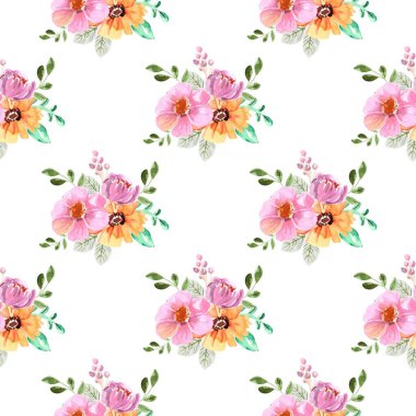 Çiçeksiz vektör desenli illüstrasyon çiçek arkaplanı 