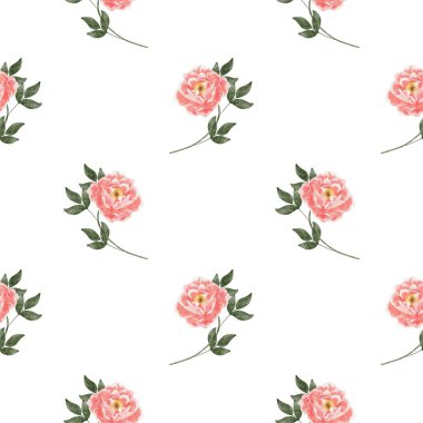 Suluboya yaz çiçekleriyle kusursuz desenli güzel bir çiçek deseni. Stok illüstrasyonu.