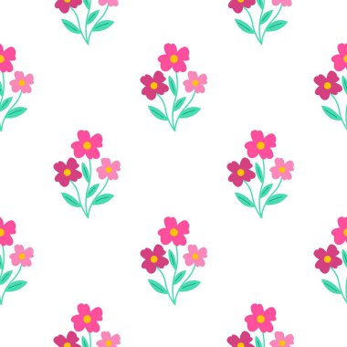 Çiçeksiz vektör desenli illüstrasyon çiçek arkaplanı 