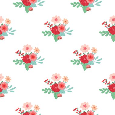 Çiçeksiz vektör desenli illüstrasyon çiçek arkaplanı 