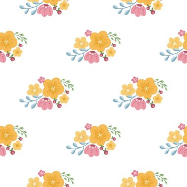 Çiçeksiz vektör desenli illüstrasyon çiçek arkaplanı 