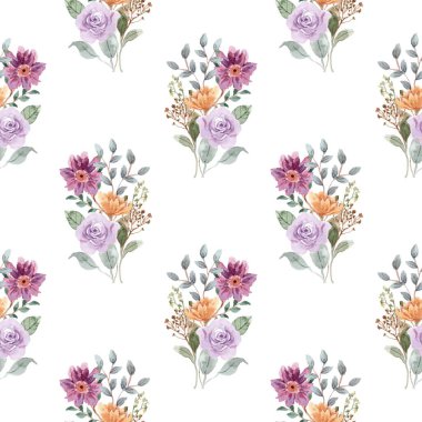 Çiçeksiz vektör desenli illüstrasyon çiçek arkaplanı 