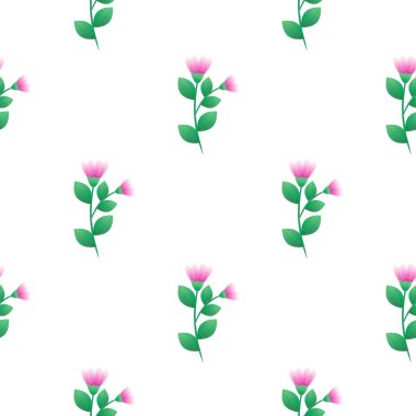 Çiçeksiz vektör desenli illüstrasyon çiçek arkaplanı 