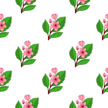 Çiçeksiz vektör desenli illüstrasyon çiçek arkaplanı 