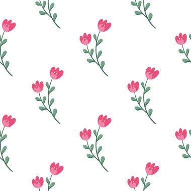 Çiçeksiz vektör desenli illüstrasyon çiçek arkaplanı 