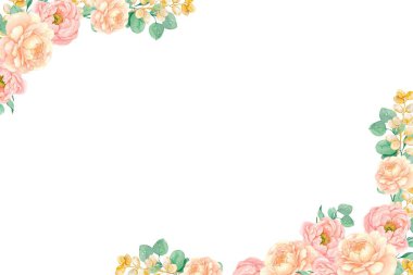 düğün, doğum günü, kart, arkaplan, davetiye, duvar kağıdı, çıkartma, dekorasyon için çiçek suluboya çerçevesi.