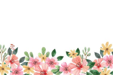 düğün, doğum günü, kart, arkaplan, davetiye, duvar kağıdı, çıkartma, dekorasyon için çiçek suluboya çerçevesi.