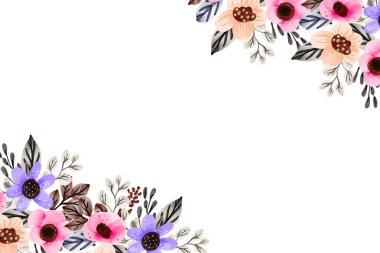 düğün, doğum günü, kart, arkaplan, davetiye, duvar kağıdı, çıkartma, dekorasyon için çiçek suluboya çerçevesi.