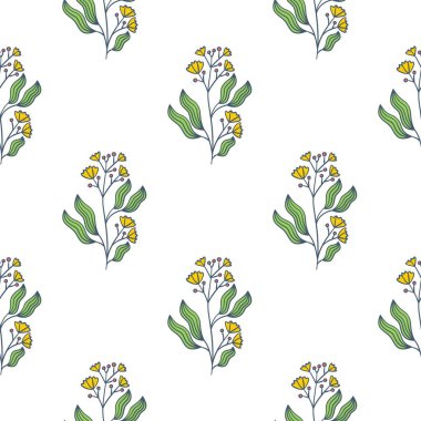 Çiçeksiz vektör desenli illüstrasyon çiçek arkaplanı