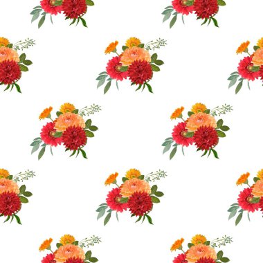 Çiçeksiz vektör desenli illüstrasyon çiçek arkaplanı