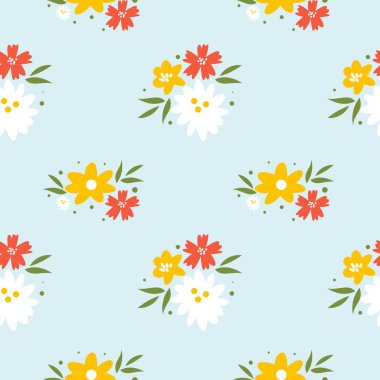 Çiçeksiz vektör desenli illüstrasyon çiçek arkaplanı