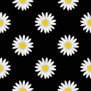 Cesur Siyah Arkaplanda Zarif Çiçek Şablonu