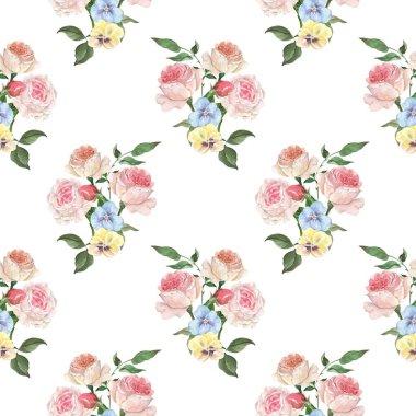 Çiçeksiz vektör desenli illüstrasyon çiçek arkaplanı