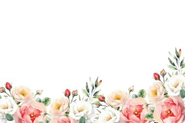 düğün, doğum günü, kart, arkaplan, davetiye, duvar kağıdı, çıkartma, dekorasyon için çiçek suluboya çerçevesi.