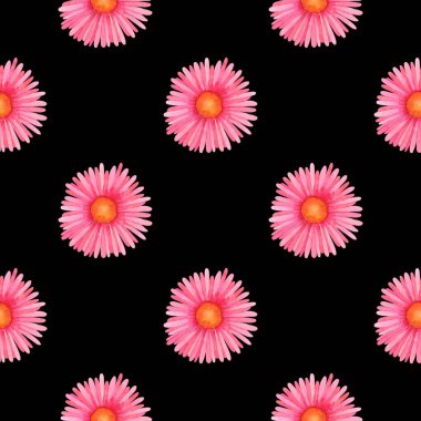 Cesur Siyah Arkaplanda Zarif Çiçek Şablonu