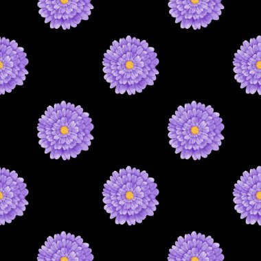 Cesur Siyah Arkaplanda Zarif Çiçek Şablonu