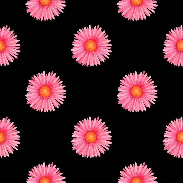 Cesur Siyah Arkaplanda Zarif Çiçek Şablonu