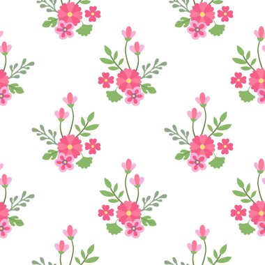 Çiçeksiz vektör desenli illüstrasyon çiçek arkaplanı