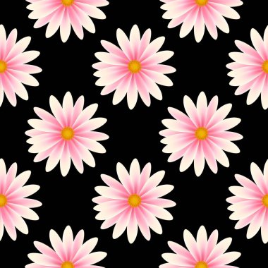 Cesur Siyah Arkaplanda Zarif Çiçek Şablonu