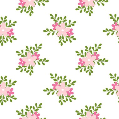 Çiçeksiz vektör desenli illüstrasyon çiçek arkaplanı