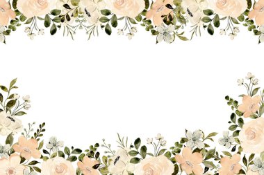 düğün, doğum günü, kart, arkaplan, davetiye, duvar kağıdı, çıkartma, dekorasyon için çiçek suluboya çerçevesi.