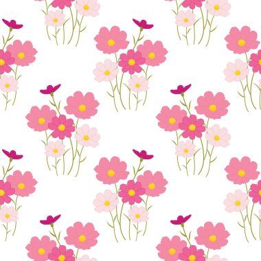 Çiçeksiz vektör desenli illüstrasyon çiçek arkaplanı