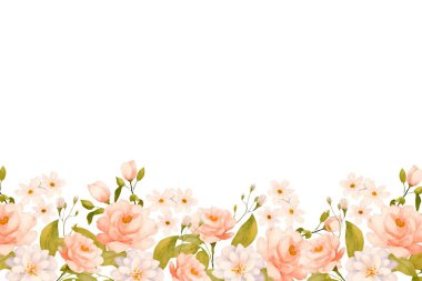 Çiçek açan botanik çiçek bahçesi. Beyaz arka planda renkli yabani çiçek. Renkli bahçe vektör illüstrasyonu.